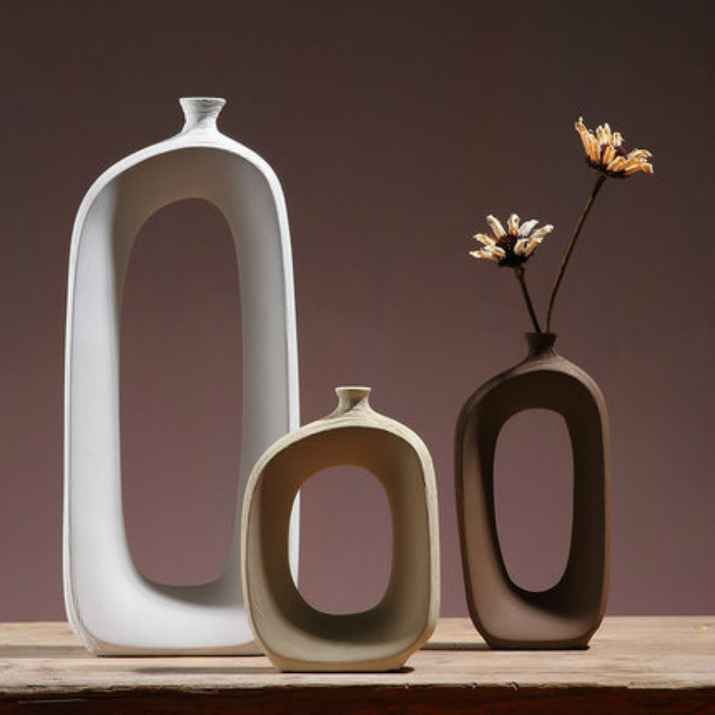 Three-Piece Ceramic Vase