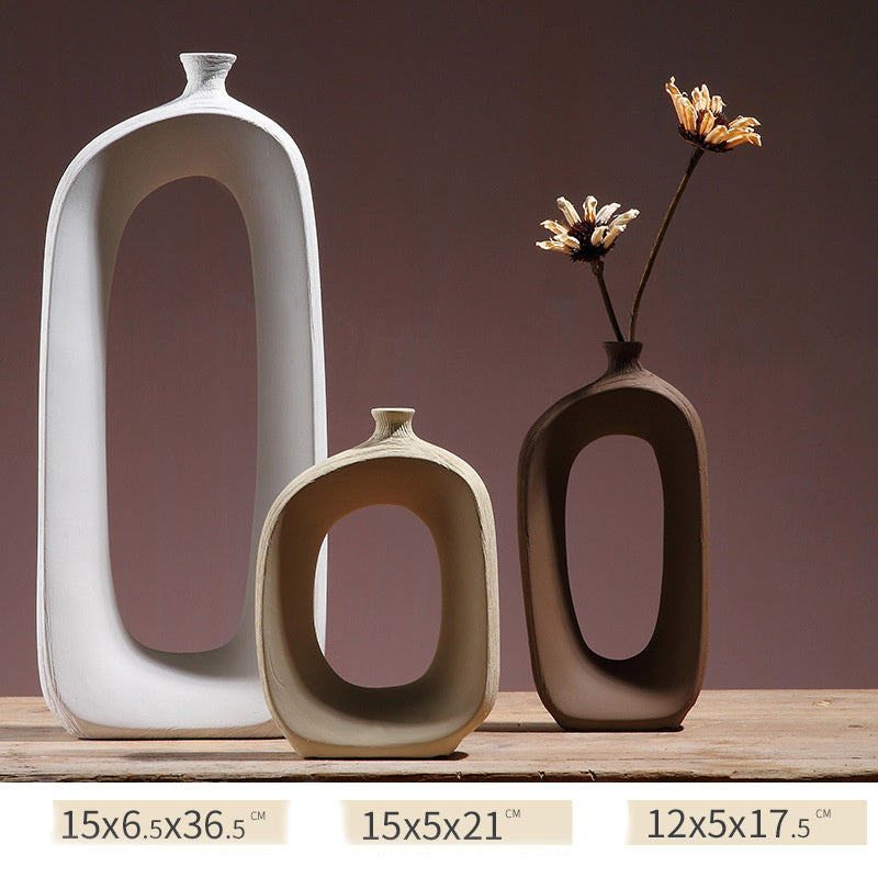 Three-Piece Ceramic Vase