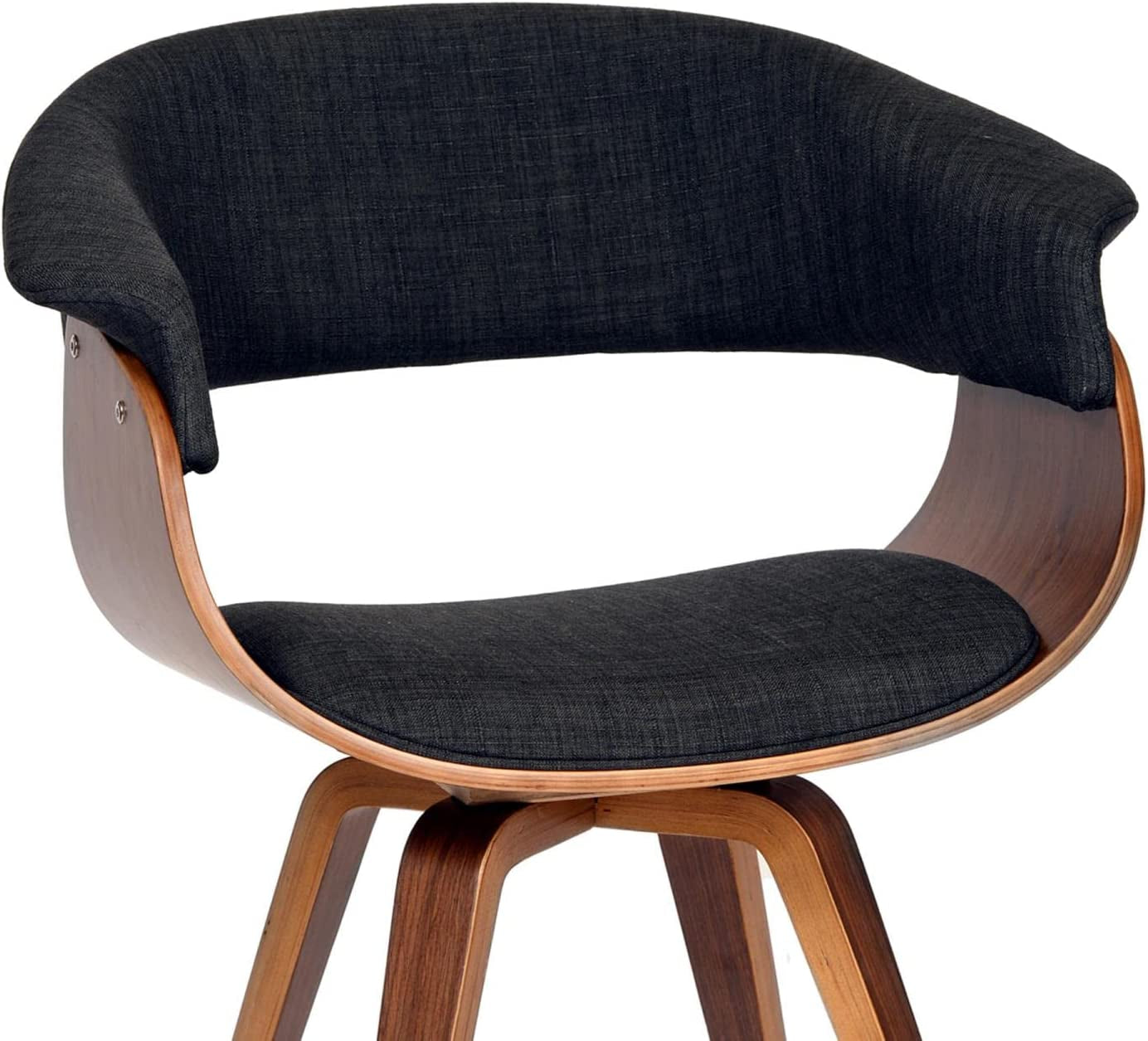 Charcoal Walnut Accent Chair - Modern Curved Dining or Office chair