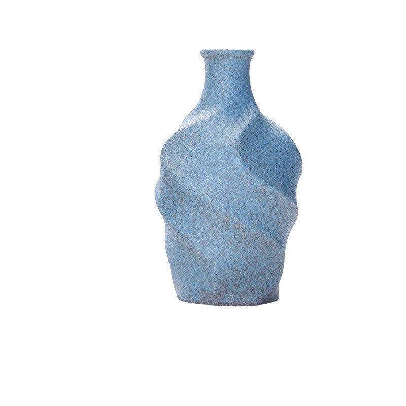 Textured Ceramic Flower Vase- Rustic Minimalist Decor