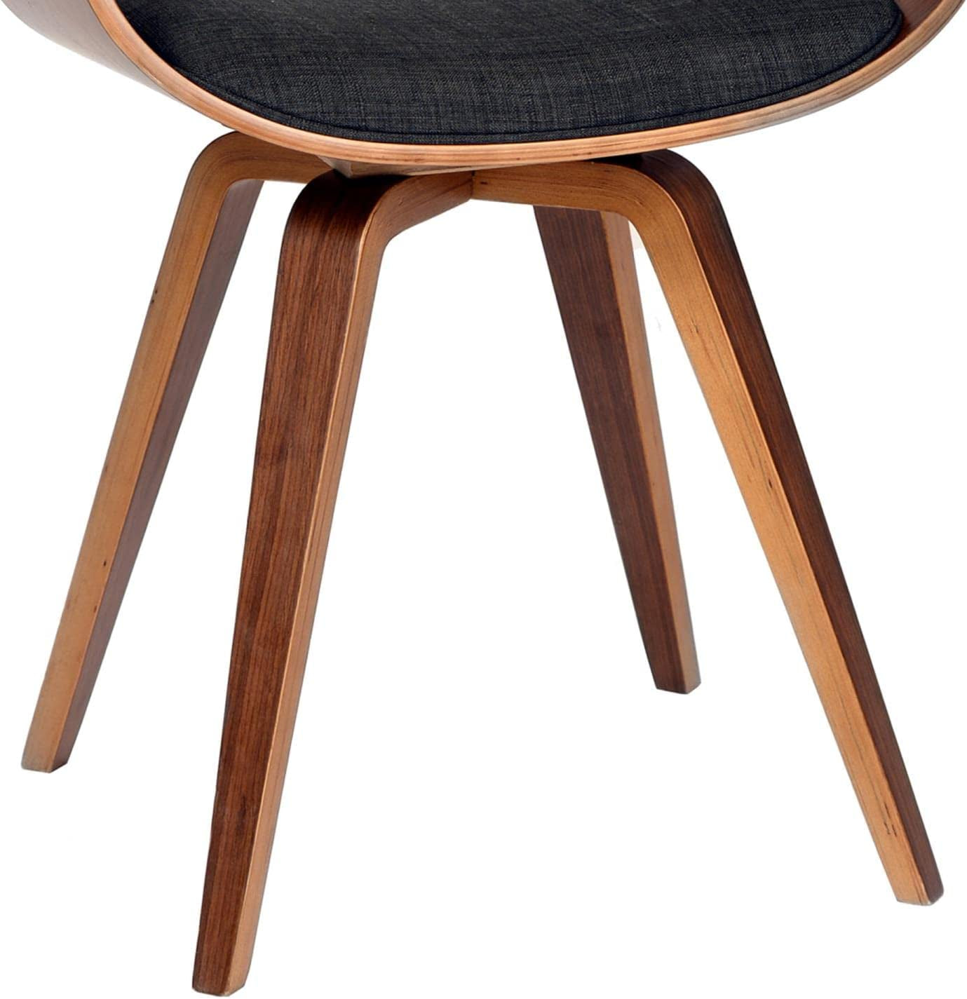 Charcoal Walnut Accent Chair - Modern Curved Dining or Office chair