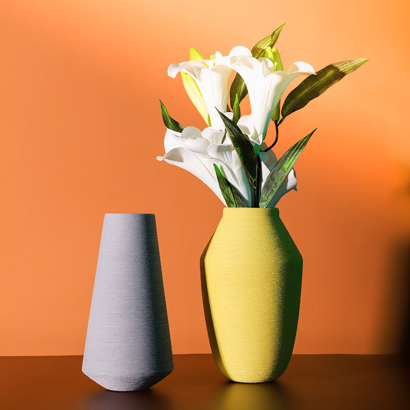 Nordic Morandi Brushed Ceramic Vase