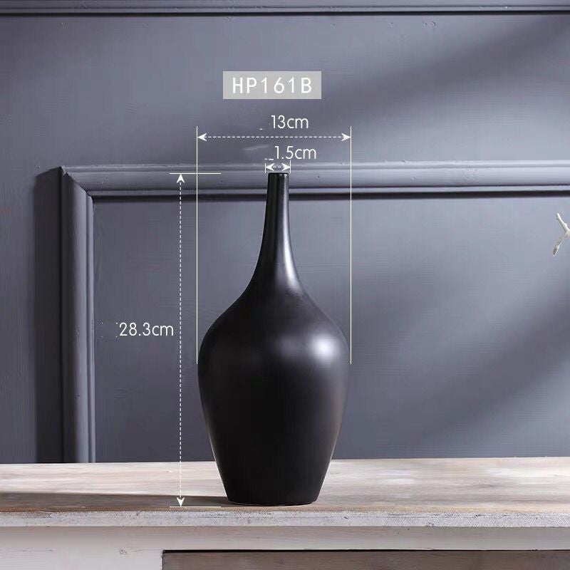 Modern White & Black Ceramic Vase- Minimalist Decor & Planter