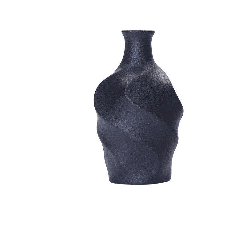Textured Ceramic Flower Vase- Rustic Minimalist Decor