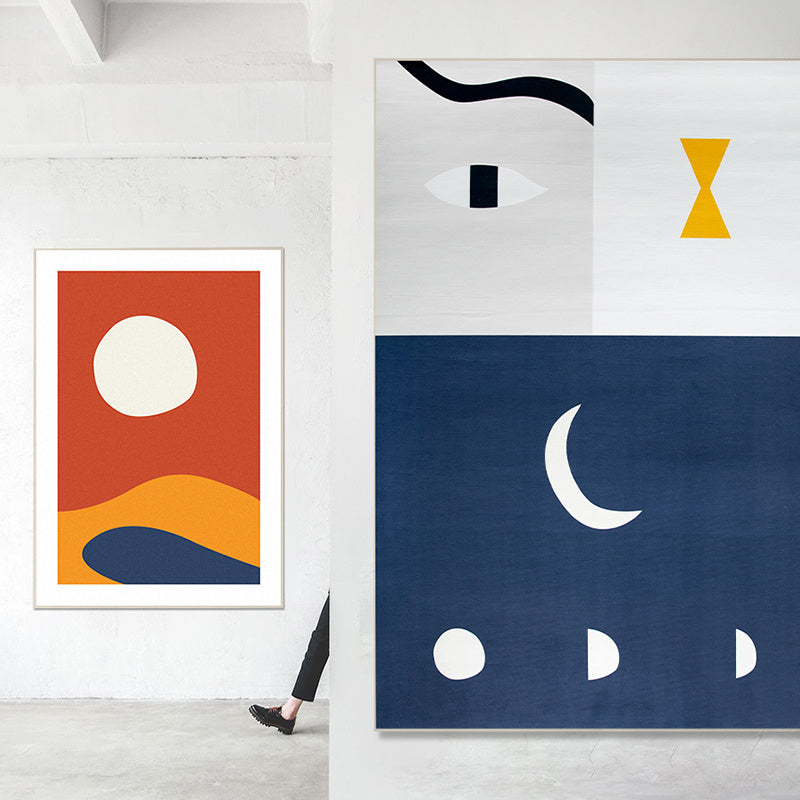 Modern Minimalist Living Room Abstract Carpet