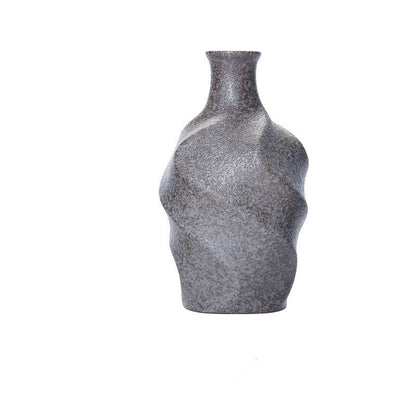 Textured Ceramic Flower Vase- Rustic Minimalist Decor