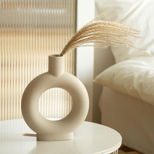 Nordic Ceramic Donut Vase- Minimalist Scandinavian Decor