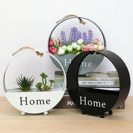Artificial Flower Arrangement Wrought Iron