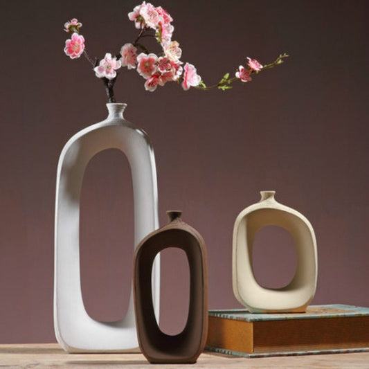 Three-Piece Ceramic Vase