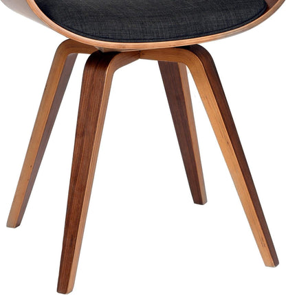 Charcoal Walnut Accent Chair - Modern Curved Dining or Office chair