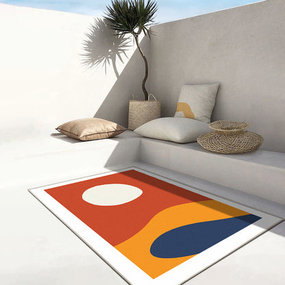 Modern Minimalist Living Room Abstract Carpet