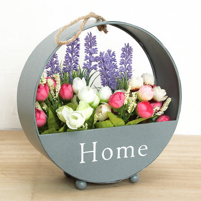 Artificial Flower Arrangement Wrought Iron