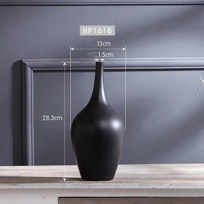 Modern White & Black Ceramic Vase- Minimalist Decor & Planter
