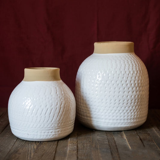 White Ceramic Flower Vase