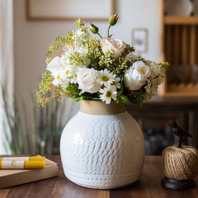 White Ceramic Flower Vase