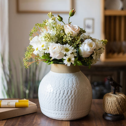 White Ceramic Flower Vase