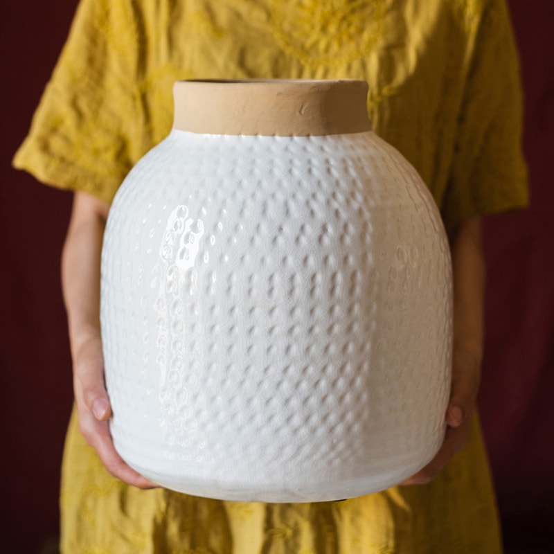 White Ceramic Flower Vase