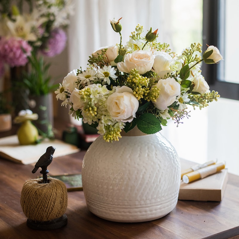 White Ceramic Flower Vase