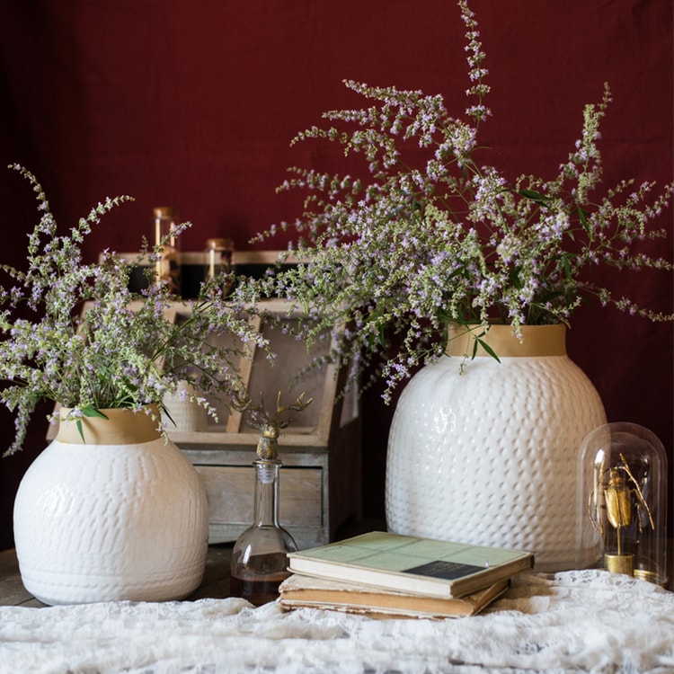 White Ceramic Flower Vase