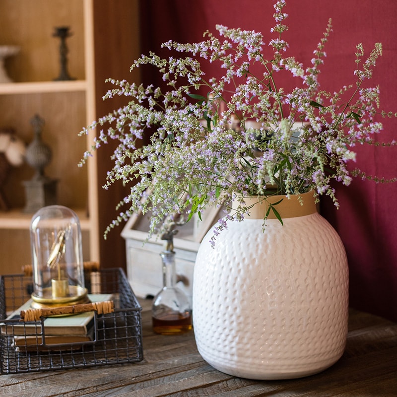 White Ceramic Flower Vase
