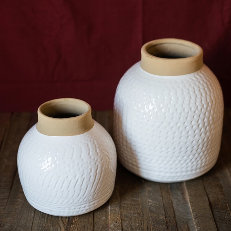 White Ceramic Flower Vase