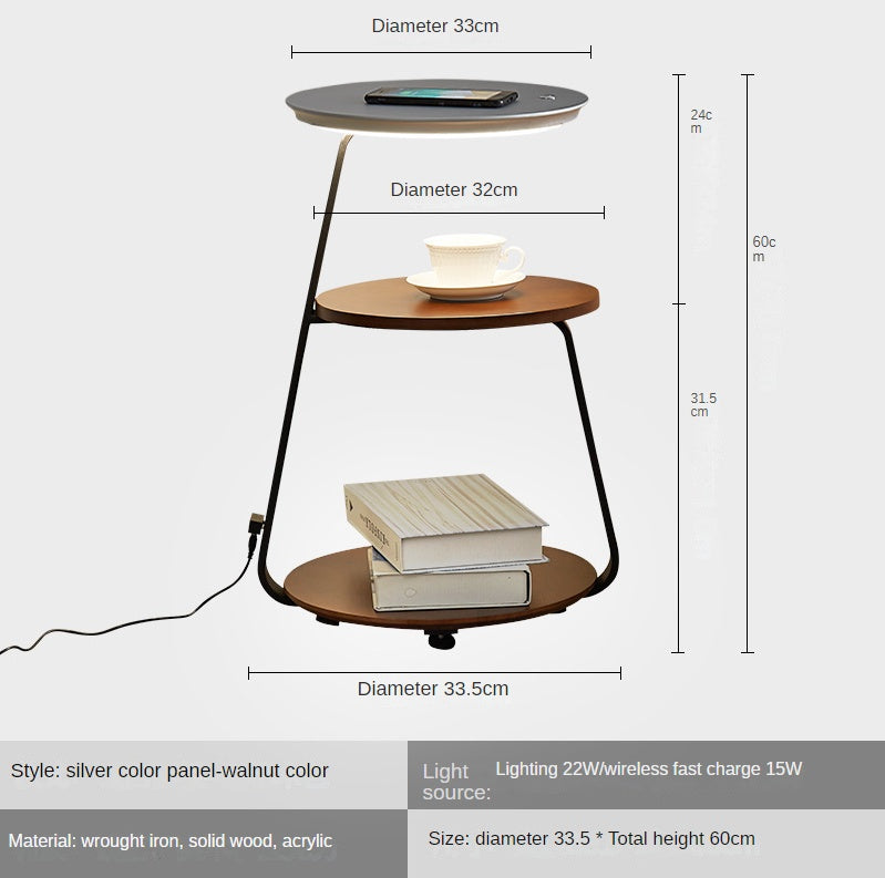 Minimalist Floor Lamp Wireless Charging Rack Table