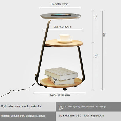 Minimalist Floor Lamp Wireless Charging Rack Table