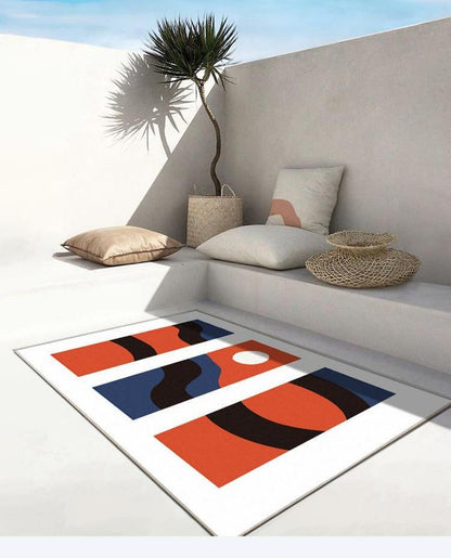Modern Minimalist Living Room Abstract Carpet